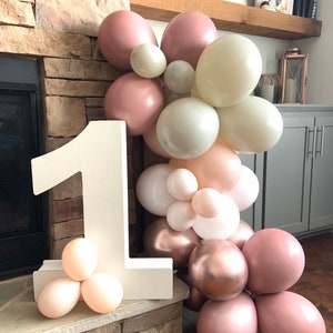 Blush Balloon Garland Kit | Dusty Rose Balloon Garland | Blush First Birthday Balloons | Dusty Mauve Bridal Shower Decor | Blush Baby Shower
