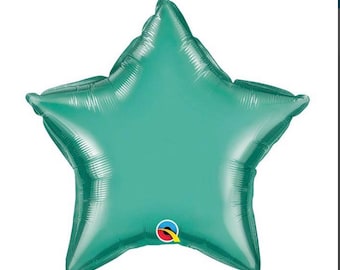 Twinkle Little Star Balloons | Chrome Green Star Balloon | Birthday Party Decor | Galaxy Birthday Balloons | Chrome Star Balloons