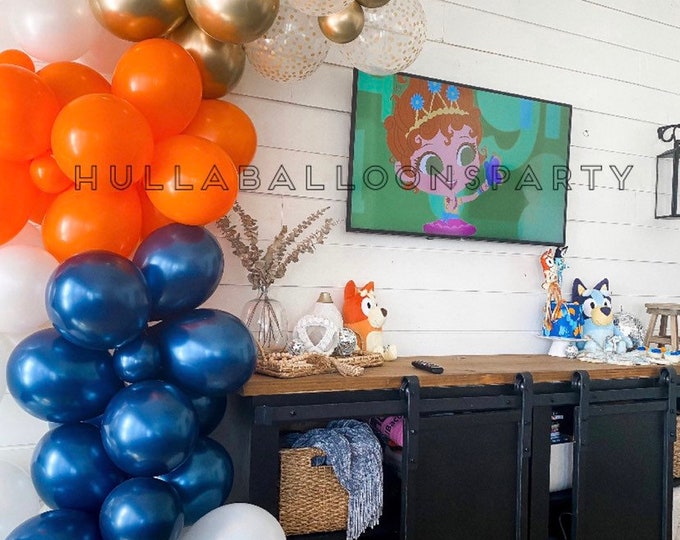 Orange and Navy Balloon Garland | Navy and Orange Balloons | Orange and Navy Baby Shower | Orange and Navy Birthday Party