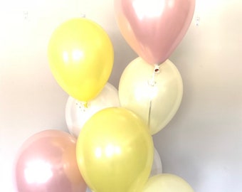 Yellow and Blush Balloons | Lemon Balloons | Pink Lemonade Balloons | Citrus Bridal Shower Decor | Pink Lemonade First Birthday | Citrus Bab