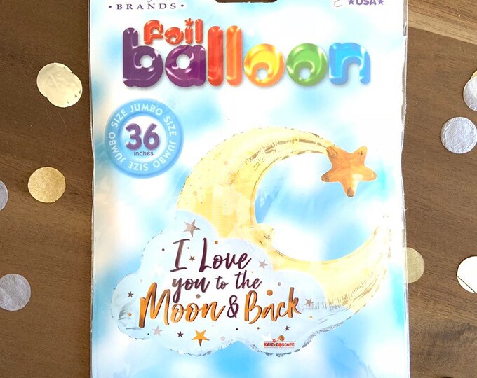 Love You To The Moon & Back Balloon | Twinkle Little Star Baby Shower Decor | Moon and Star Balloons | Twinkle Little Star Gender Reveal Bal