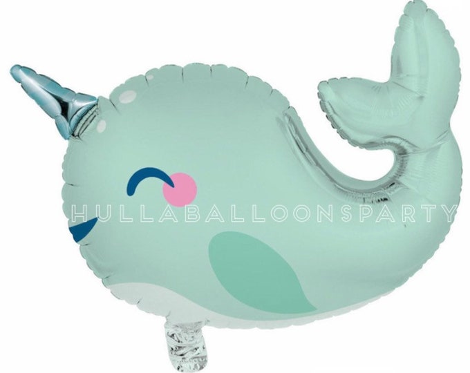 Narwhal Balloons | Mermaid Party Decor | Pool Birthday Party Decor | Beach Birthday Party Decor | Under The Sea Balloons | Photo Props