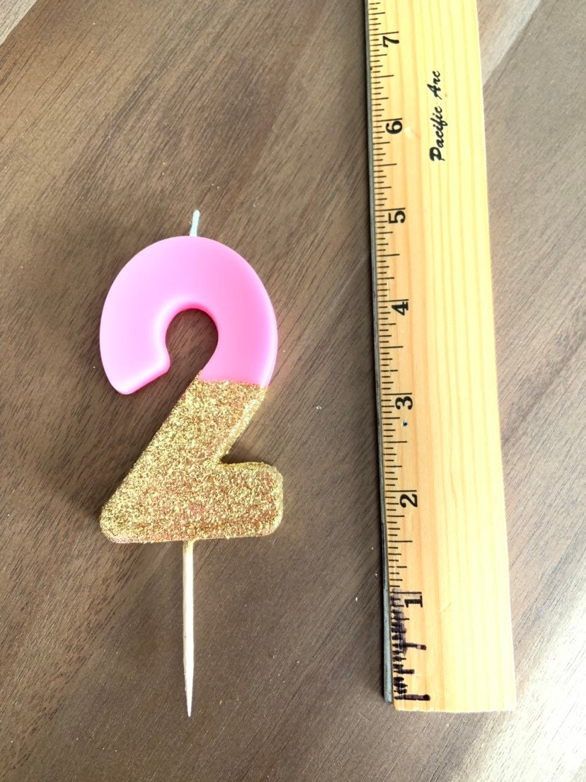 Pink Birthday Candle Pink Number 2 Candle Pink Blush Cake Candles