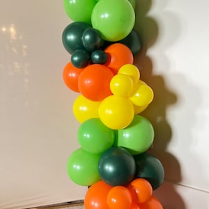 Jungle Ballon Slinger Kit DIY | Jungle verjaardagsballonnen | Jungle Safari verjaardagsfeestje decor | Groen, geel en oranje
