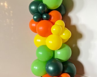 Jungle Balloon Garland Kit DIY | Jungle Birthday Balloons | Jungle Safari Birthday Party Decor | Green, Yellow and Orange