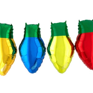 Christmas Lights Balloons | Kids Christmas Party | Merry Birthday | Winter ONEderland | Set of 4 Christmas Lightbulb Balloons | Oh What Fun