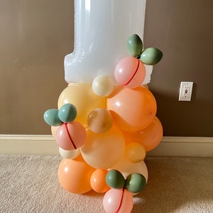 Sweet As A Peach Balloon Tower Kit Peach First Birthday Balloons Sweet to Be One Birthday Party Peach Balloons image 5