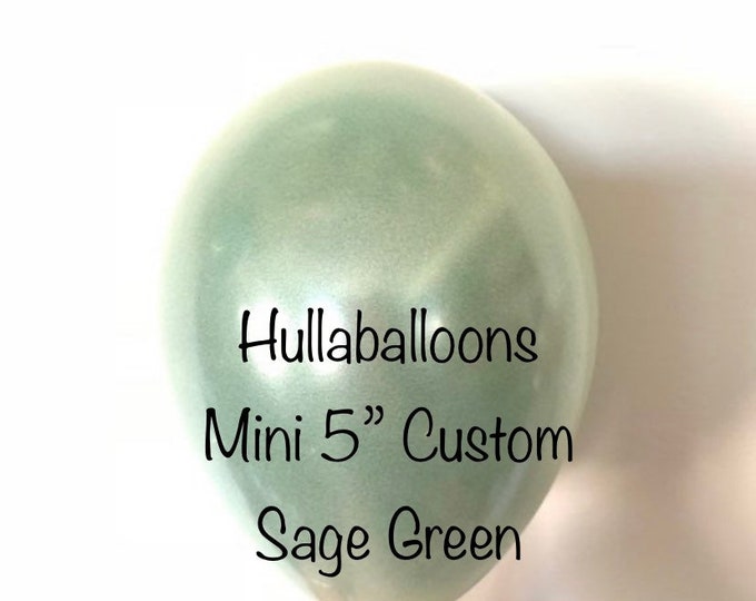 Mini Sage Green Balloons | Mini Sage Balloons | Mini 5” Latex Balloons | Sage Bridal Shower | Sage Green Baby Shower Decor