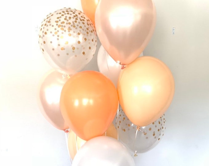 Orange Balloons | Little Cutie Balloons | Orange and Blush Balloons | Tangerine Balloons | Citrus Bridal Shower Decor | Citrus Wedding