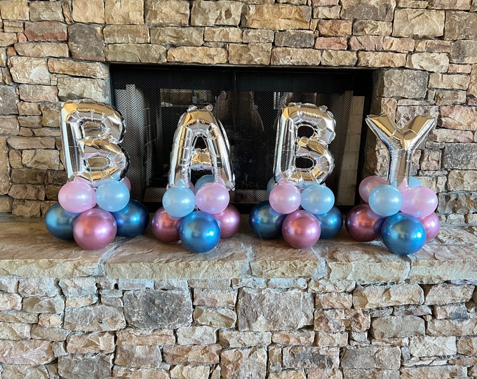 BABY Balloon Centerpiece DIY Kit | Gender Reveal Balloons | Baby Shower Balloons | Gender Reveal Baby Shower Centerpieces