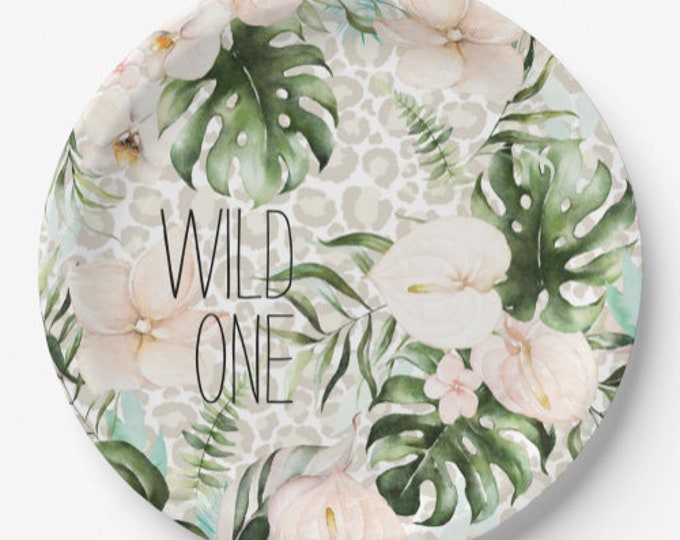 Wild One Plates Lunch Mint | Tropical Safari Party | Wild One First Birthday Plates | Tropical Safari First Birthday | Wild One Baby Shower