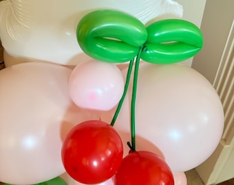 Cherry Balloon Kit | She’s our Cherry on Top First Birthday Balloons | Sweet to Be One Birthday Party | Cherry Latex Balloons | Sweet One