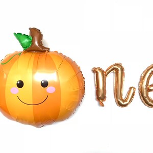 Kleine pompoenballonnen | Onze kleine pompoen is één | Pompoen eerste verjaardagsbanner | Verjaardagsfeestje kleine pompoen | Herfst Eerste Geboorte