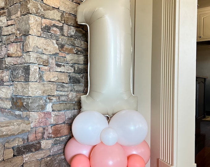 Coral Balloon Tower Kit | Sweet to be One Balloon Centerpiece | Coral and Melon Balloon Display | One in a Melon Birthday Balloons