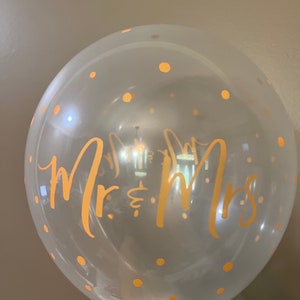 Globos Mr & Mrs / Globos de boda de oro / Globos de señora de oro / Globos de oro / Globos de látex de oro / Ducha nupcial de oro