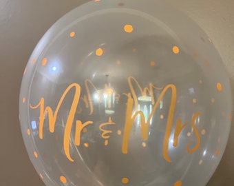 Mr & Mrs Balloons | Gold Wedding Balloons | Gold Mrs Balloons | Gold Balloons | Gold Latex Balloons | Gold Bridal Shower