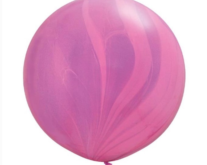 Pink and Purple Balloons | 3' Agate Balloon | Large Agate Balloons | 36" Marbled Balloons | Unicorn Birthday