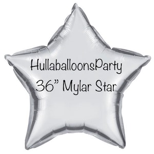 36” Silver Star Balloon | Twinkle Little Star Balloons | Birthday Party Decor | Galaxy Birthday Balloons | Silver Star Balloon