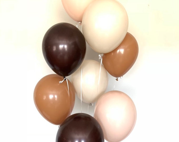 Muted Brown Balloons | Neutral Balloons | Nude Balloons | Dried Palms Bridal Shower Decor | Mocha and Chocolate