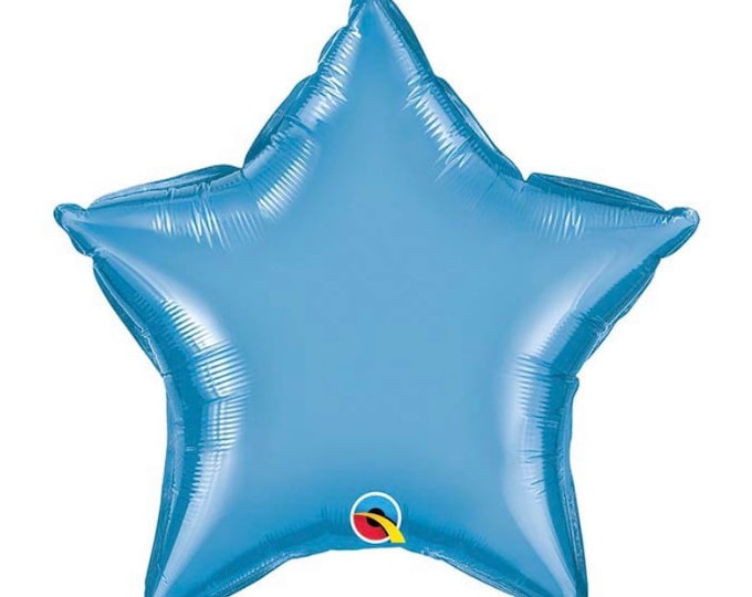 Twinkle Little Star Balloons | Chrome Blue Star Balloon | Birthday Party Decor | Galaxy Birthday Balloons | Chrome Star Balloons