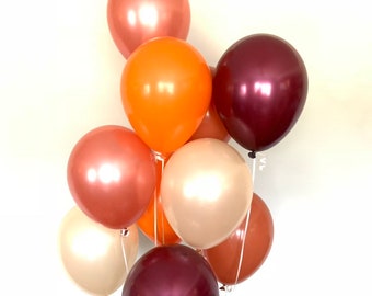 Orange and Rose Gold Balloons | Fall Harvest Balloons | Fall Bridal Shower | Little Pumpkin Baby Shower | Pumpkin First Birthday Balloons