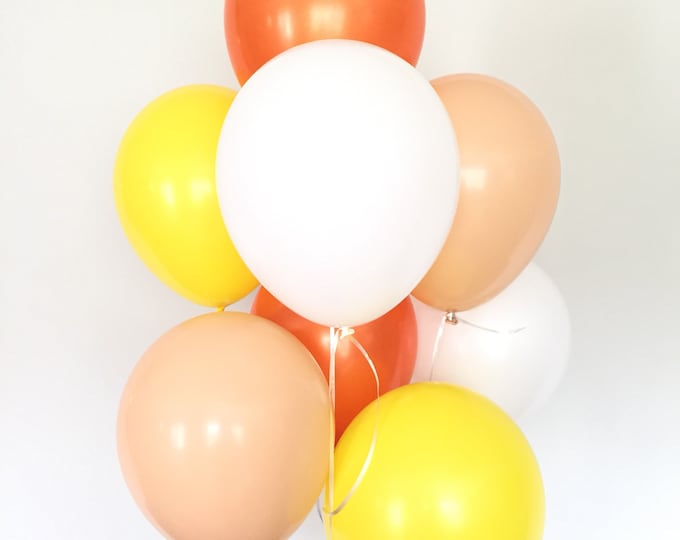 Halloween Balloons | Halloween Party Decor | Candy Corn Balloons | Trick or Treat Decor | Orange and White Balloons | Kids Party Decor