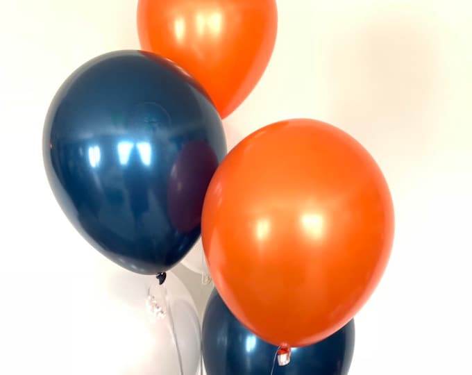 Orange and Navy Balloons | Football Balloons | Little Pumpkin Balloons | Little Pumpkin Baby Shower Decor | Fall Bridal Shower Decor