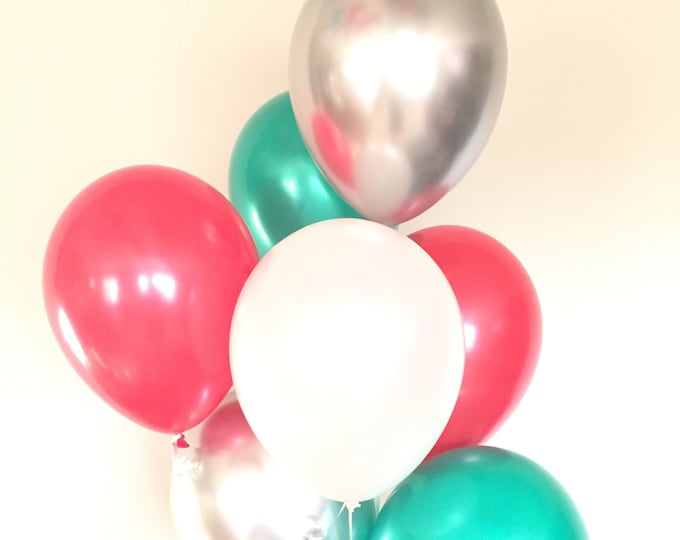 Red and Green Balloons | Kids Christmas Party Decor | Gingerbread Party Decor | December Birthday Balloons | Christmas Balloons