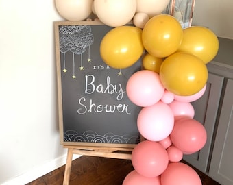Canyon Rose and Mustard Balloon Garland | Boho Rainbow Baby Shower Decor | Boho Bridal Shower | Mauve and Mustard Balloons