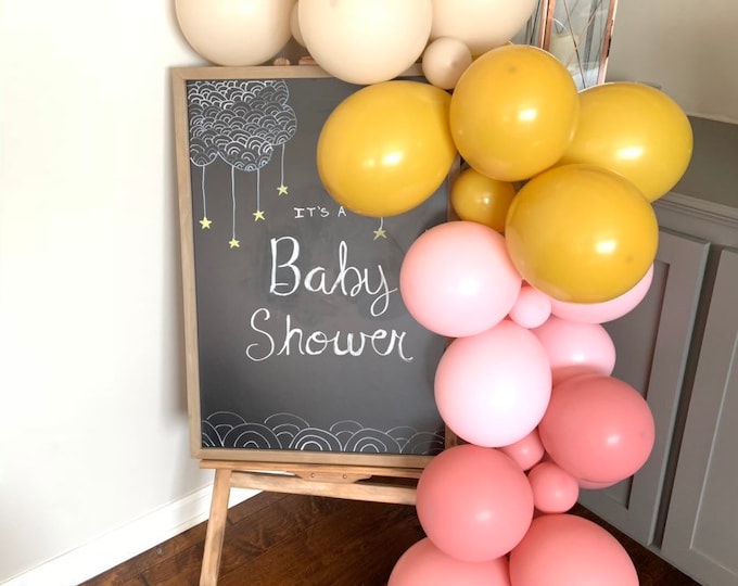 Canyon Rose and Mustard Balloon Garland | Boho Rainbow Baby Shower Decor | Boho Bridal Shower | Mauve and Mustard Balloons