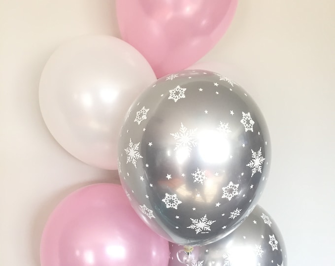 Baby It's Cold Outside Baby Shower Decor | Winter Baby Shower | Pink Balloons | Snowflake Balloons | It's A Girl Balloon