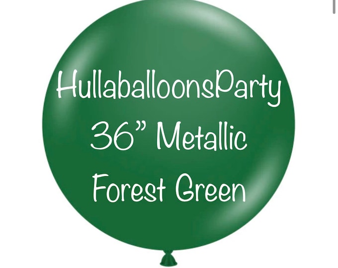 Jumbo 36” Metallic Forest Green Balloons | Large Dark Green Balloon | Large Green Balloons | Forest Green Bridal Shower Decor | Woodland