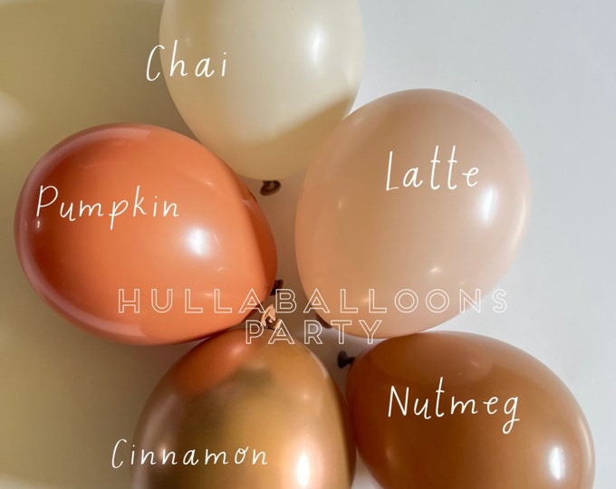 Chai Latte Balloons | Boho Aesthetic Birthday | Boho Baby Shower | Gender Neutral Balloons Baby Block Boxes | Muted Modern Boho Bridal Showe