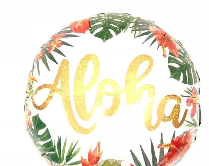 Aloha Balloon | Aloha Bridal Shower Decor | Tropical Balloons | Tropical Baby Shower Decor | Aloha Birthday Balloons | Summer Party