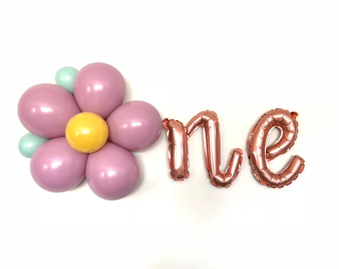 Groovy One Balloons | Flower One Balloons | Rose Gold Script Letter Balloons | Boho First Birthday Balloons | Floral Birthday Party
