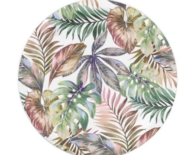 Tropical Luncheon Plates | Tropical Party Decor | Green Leaf Plates | Tropical Bridal Shower Decor | Baby Shower Decor | Monstera Plates