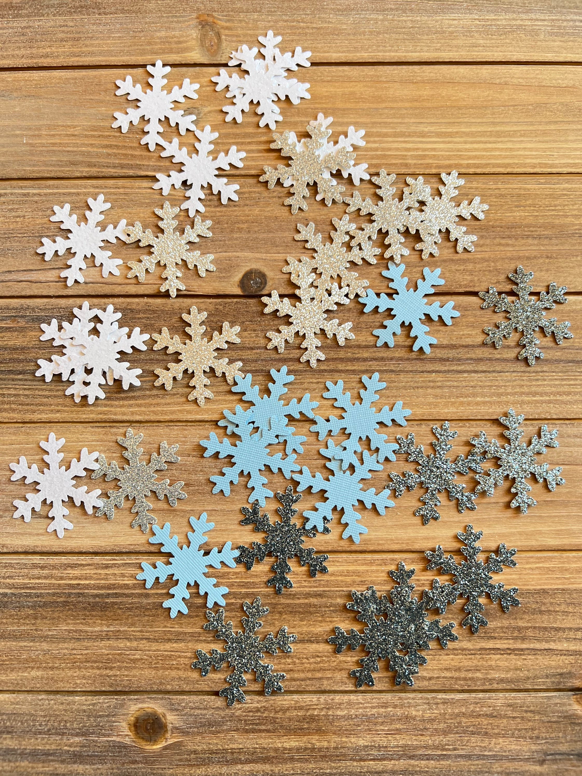 Dusty Blue Snowflake Confetti, Glittery Snowflake Table Scatter, Winter  ONEderland Confetti