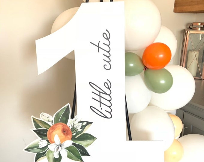 Little Cutie 1 Yard Sign | Little Cutie First Birthday Sign | Citrus Birthday | Little Cutie Number One Yard Sign