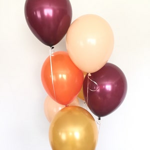 Blush and Burgundy Balloons Fall Balloons Little Pumpkin Balloons Little Pumpkin Baby Shower Decor Fall Bridal Shower Decor imagem 3