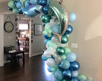 Shark Balloon Garland | Shark Birthday Party | Shark Bait Birthday | Fintastic Balloon Arch | Shark Balloons OPTIONAL | Jawsome Birthday