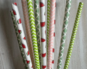 Watermelon Straws | One in a Melon Birthday | Watermelon Party Decor | It's Sweet To Be One | Thanks A Melon | Watermelon First Birthday Par
