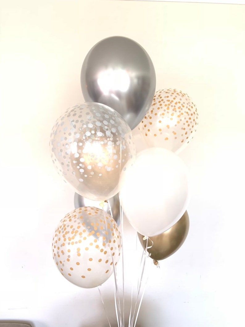Silver and Gold Balloons Gold and Silver Balloons Gold and Etsy