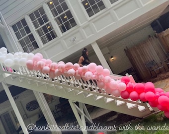 Pink Ombré Balloon Garland | Pink Bridal Shower Decor | It’s A Girl Baby Shower Decor | Pink Ombré Balloons