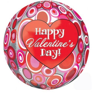 Orbz Valentine’s Day Balloons | Red and Pink Balloons | Hot Pink Happy Valentine&#39;s Day Balloons | Orbz Balloons | Be My Valentine