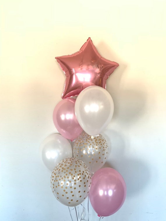 Palloncini Twinkle Little Star / Palloncini rosa e bianchi / Decorazioni  per baby shower bianche e rosa / Palloncini compleanno stella / Compleanno  Due Lune -  Italia