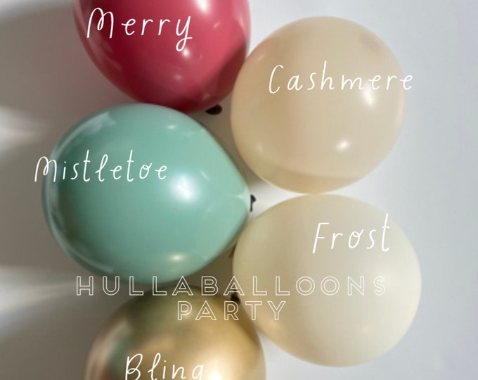 Holiday Glam Balloons | Holiday Party Decor | Merry Birthday | Red and Green Baby Block Boxes | Custom Garland | Oh What Fun Balloons