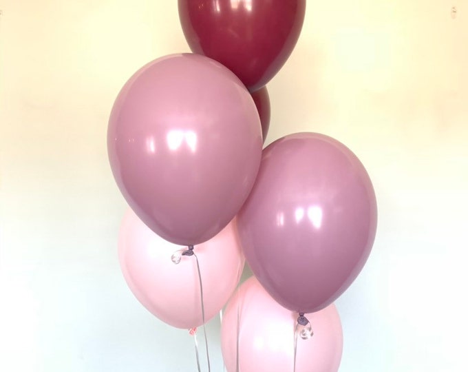 Mauve and Burgundy Balloons | Sangria Balloons | Mauve Bridal Shower | Burgundy Graduation Balloons