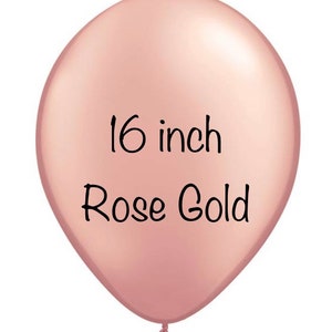 16 inch Rose Gold Balloons | Metallic Rose Gold Latex Balloons | Rose Gold Birthday Party Decor | Rose Gold Bridal Shower Decor