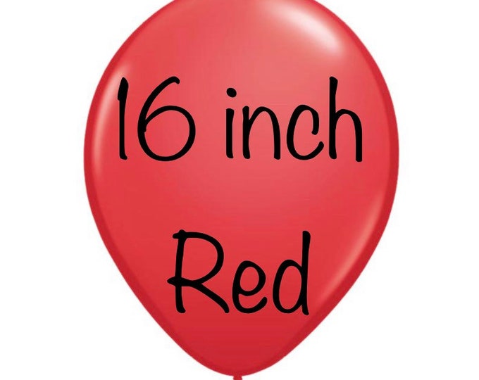 16 inch Red Balloons | Red Birthday Party Decor | Red Bachelorette Party Decor | Red Bridal Shower | Large Red Balloons