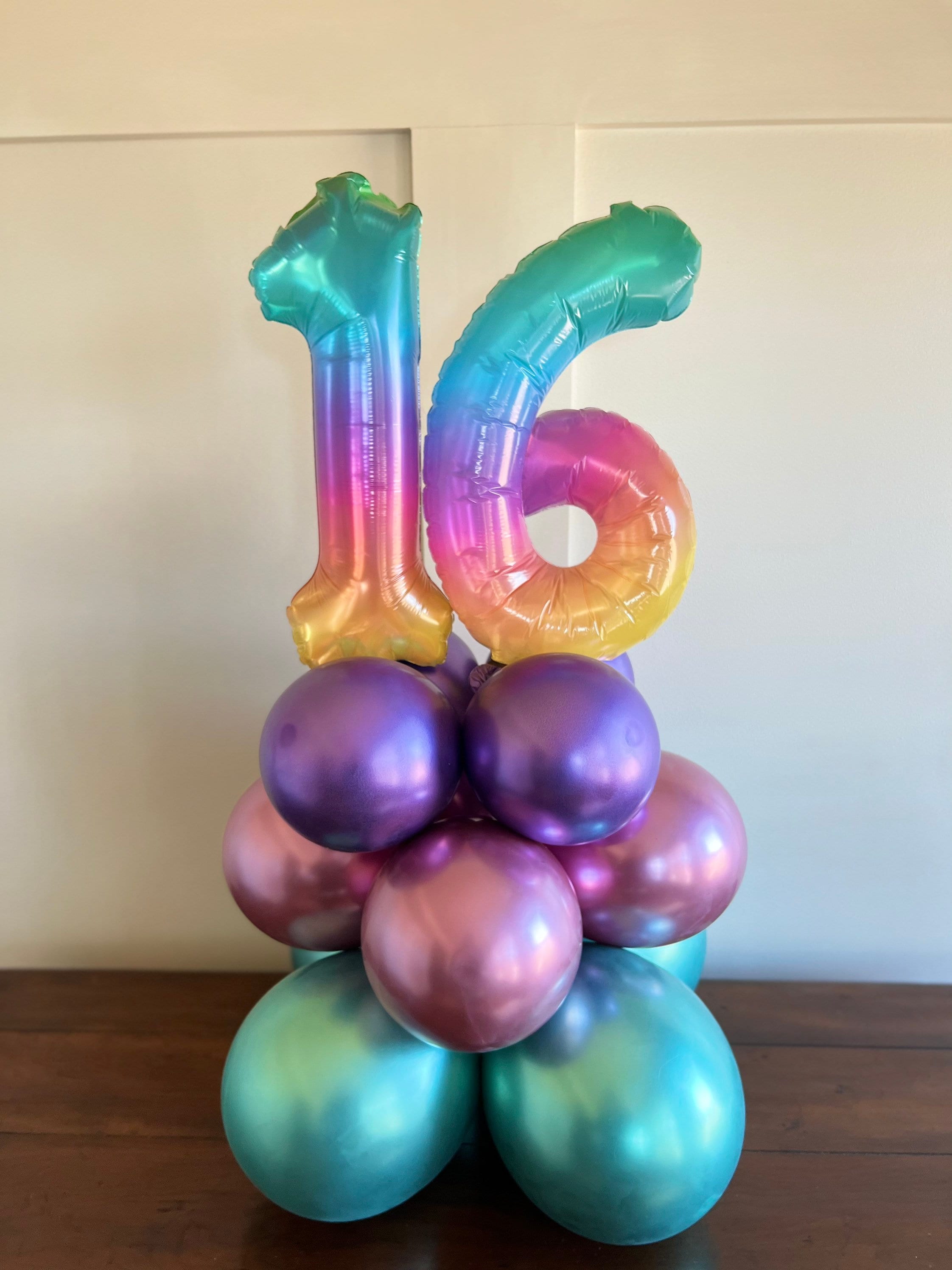 16th Birthday Balloon Centerpiece Sweet 16 Birthday Balloons Sweet Sixteenth Birthday Tabletop Balloons Table Number 16 Etsy